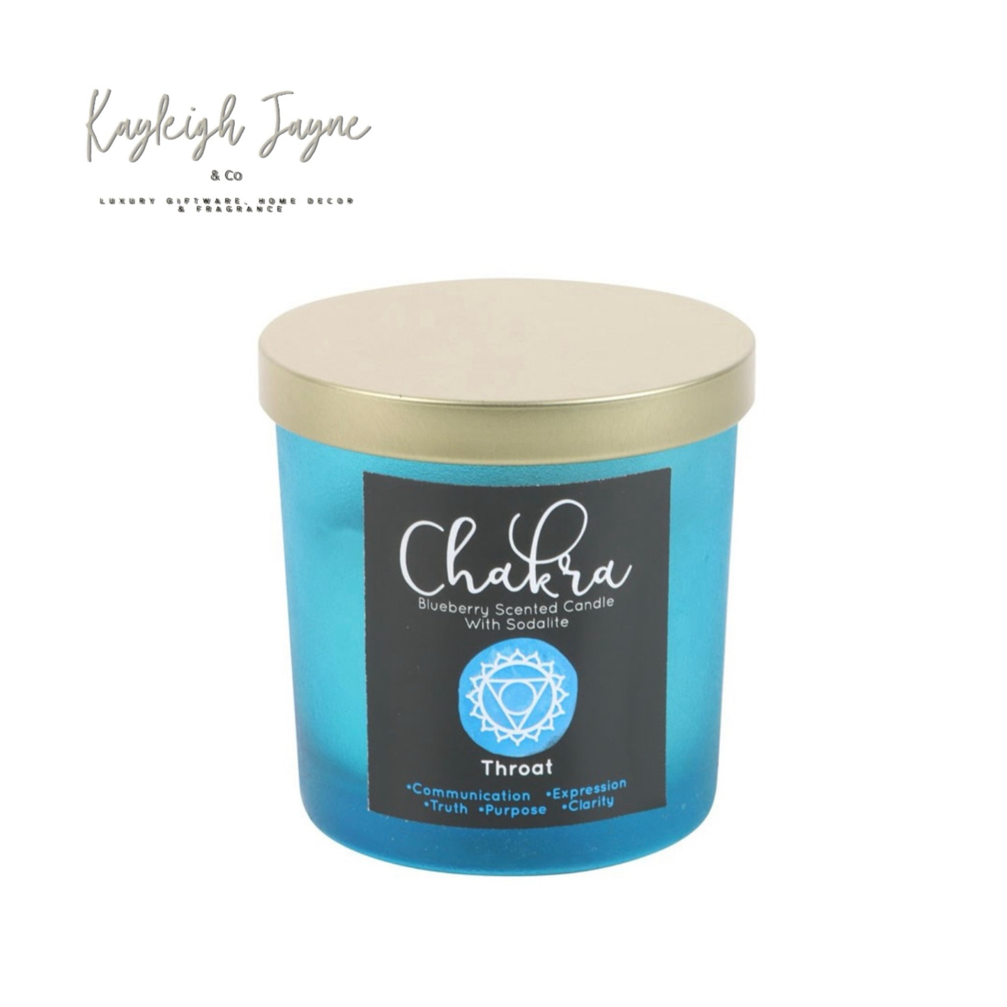 Throat Chakra - Blueberry Crystal Chip Candle