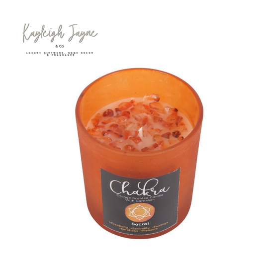 Sacral Chakra - Orange Crystal Chip Candle