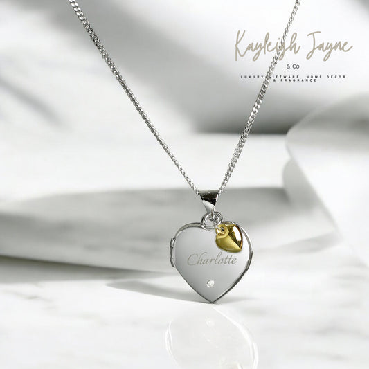 Sterling Silver Heart Pendant With Diamond