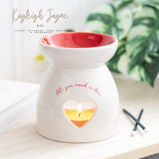 Red And White Love Wax/Oil Burner