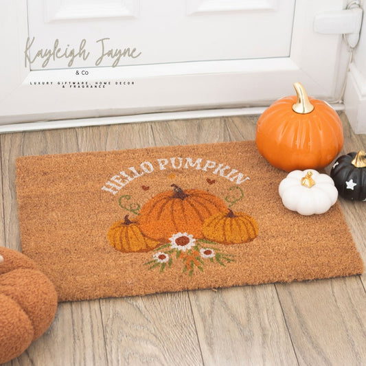 Hello Pumpkin Halloween Doormat