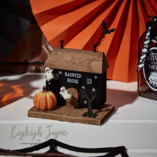 Cute Halloween Wooden Miniature House - Haunted House
