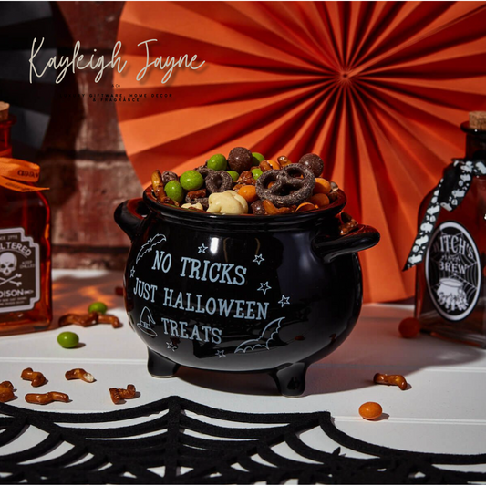 Halloween Cauldron Ceramic Treat Holder