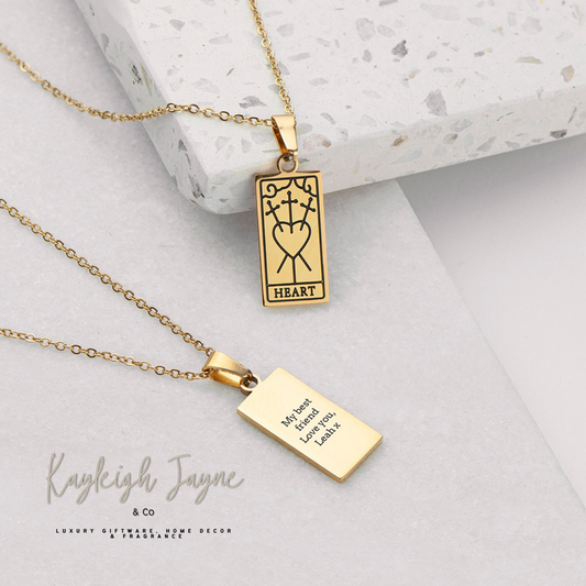 Personalised The Three Of Swords - Tarot Card Necklace