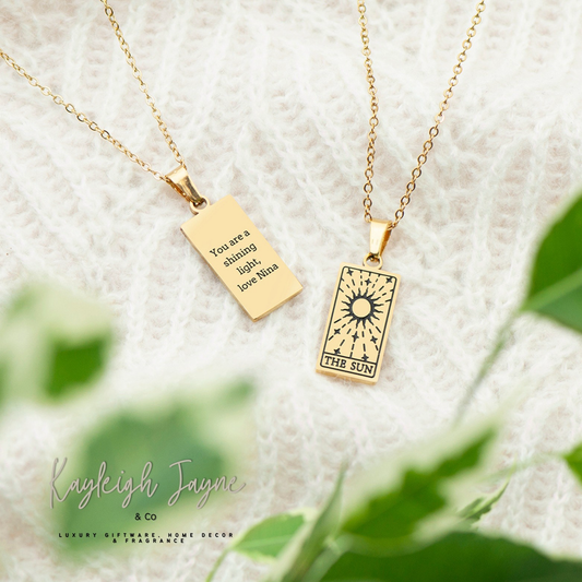 Personalised The Sun - Tarot Card Necklace