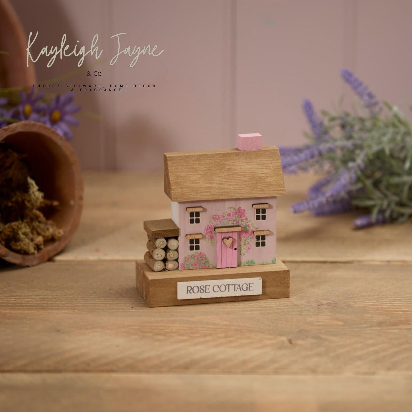 Rose Cottage - Pink Wooden House  Block