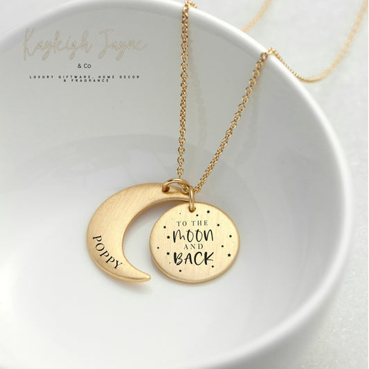 Personalised Moon Disc Necklace