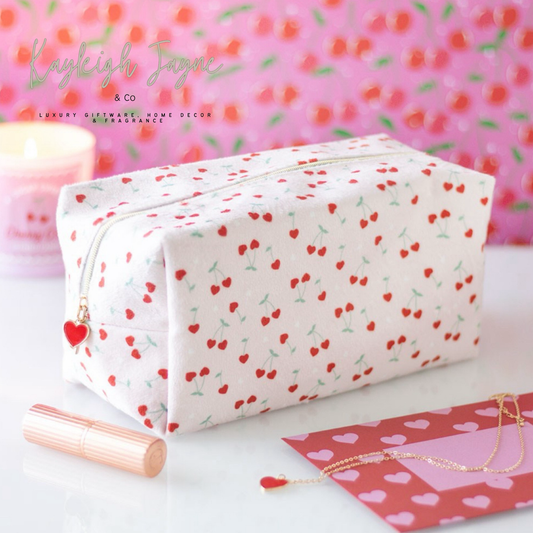 Cherry Print Makeup / toiletries Bag