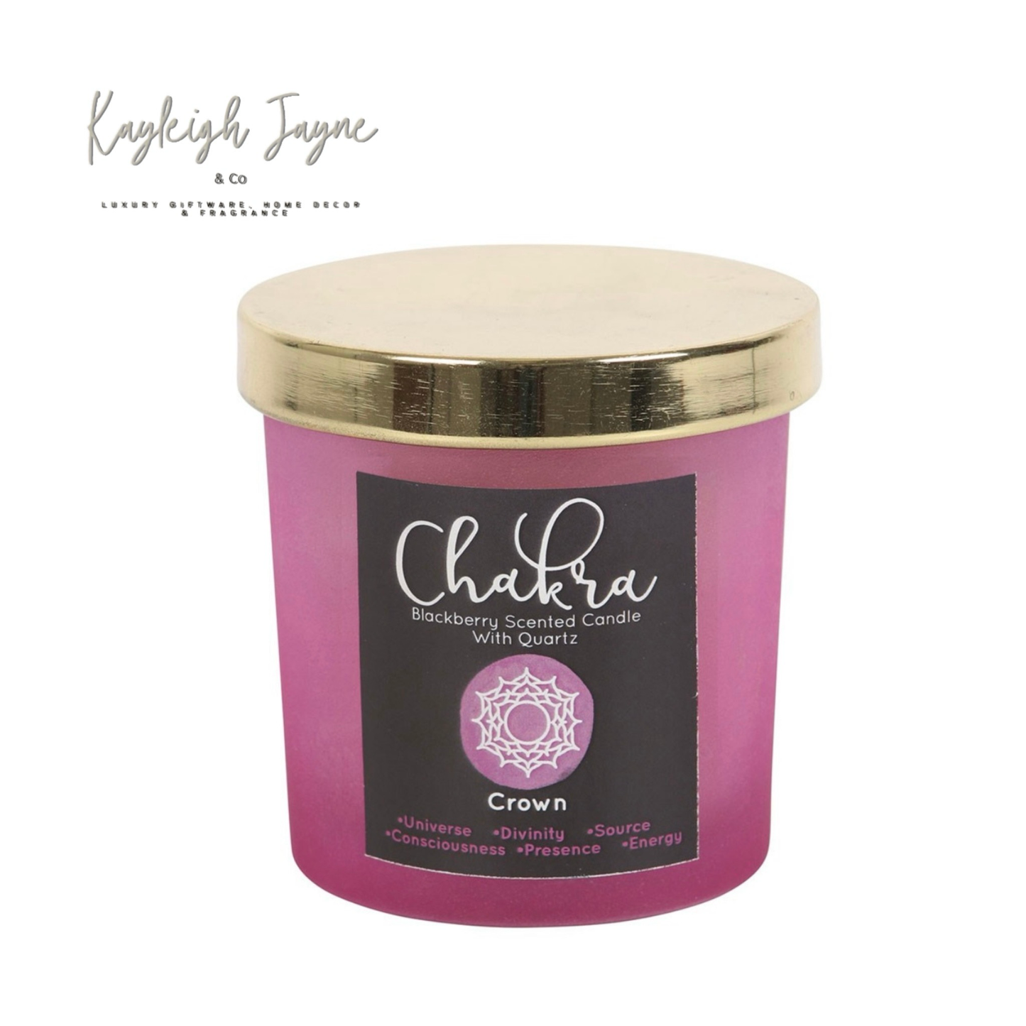 Crown Chakra - BlackBerry Crystal Chip Candle