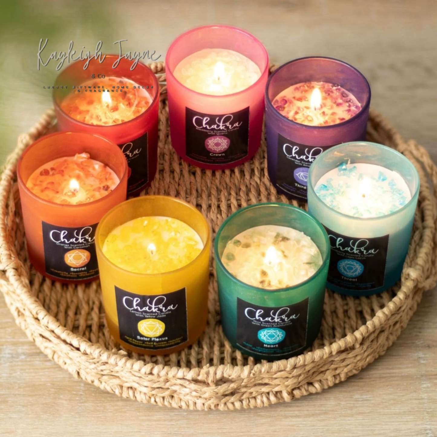 Crown Chakra - BlackBerry Crystal Chip Candle