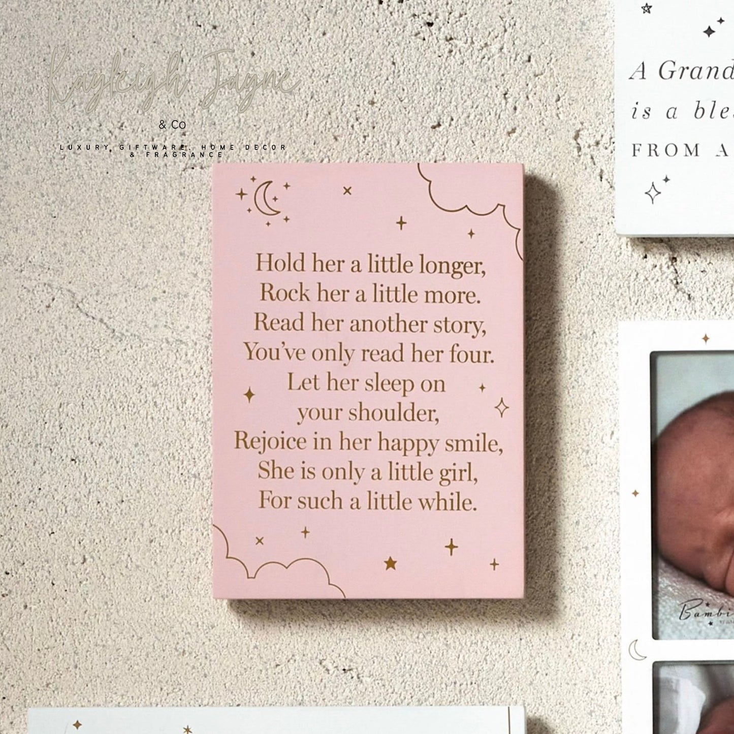 Pink Baby Girl Poem Sign
