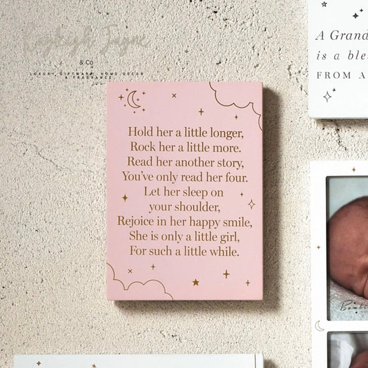 Pink Baby Girl Poem Sign